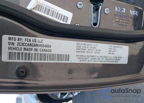 2021 Chrysler 300 300S from USA, damaged, VIN 2C3CCABG6MH554654